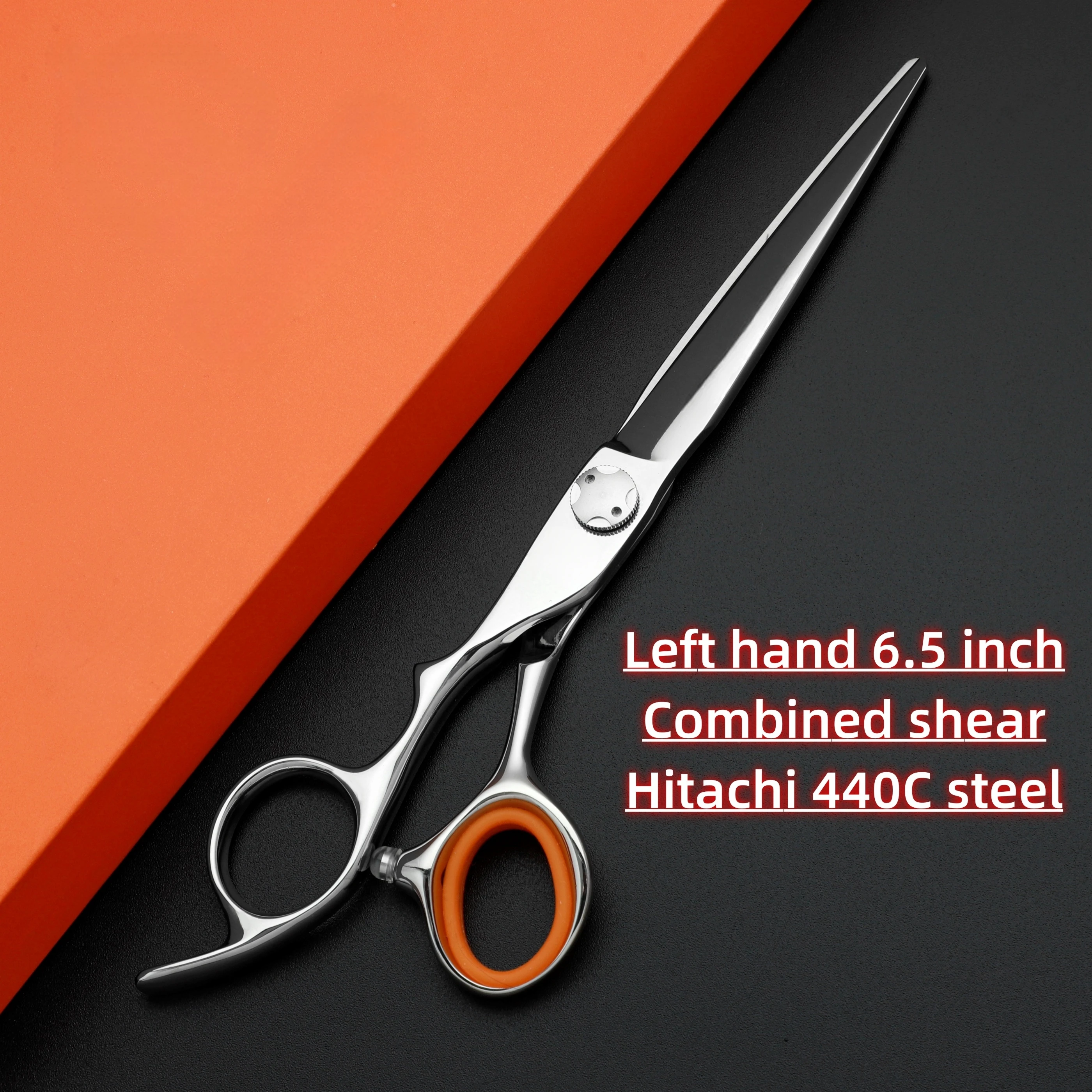 6-6.5-6.8 inch Left hand sciccors，Professional Barber scissors，Hitachi 440C steel High-end hair cutting tools，Sharp and durable