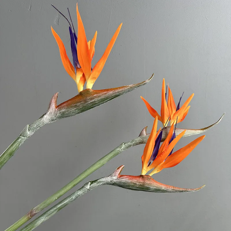 4 Stück Simulationsblumen 97cm PU Paradiesvogelzweig Künstliche Blume Einkaufszentrum Dekoration Künstliche Gelbe Paradiesvögel – Detail 7