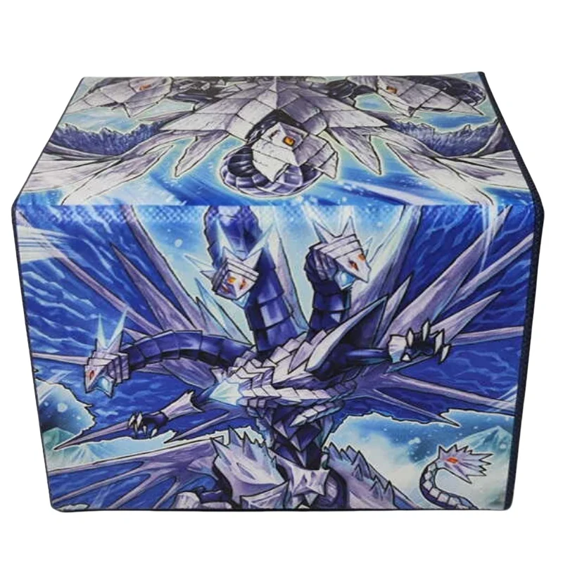 Custodia per carte Yu-Gi-Oh Tcg Trishula Dragon of The Ice Barrier Action Toy in pelle di qualità fai da te figure Anime Game Collection Box