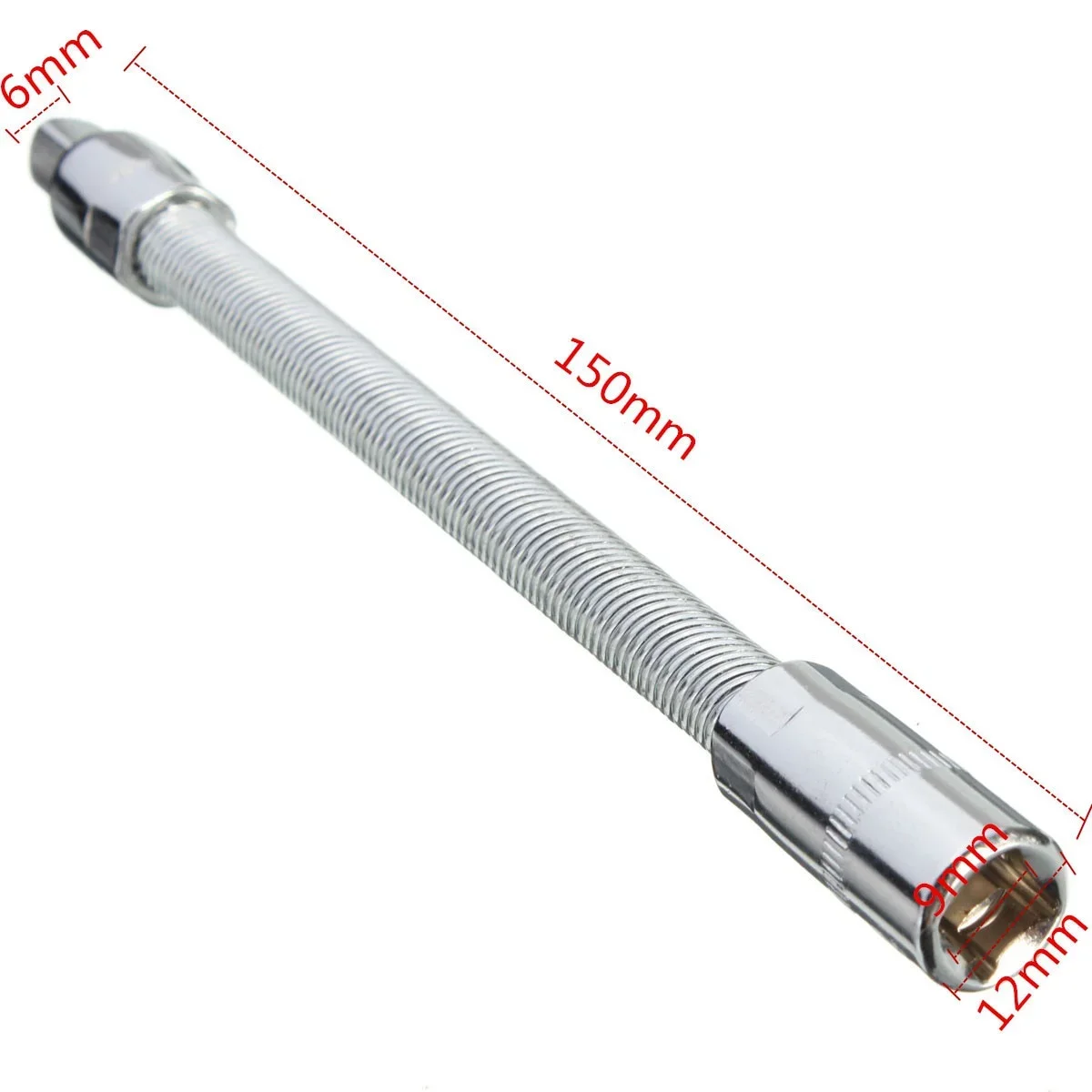 1 szt. 1/4" 6,3 mm narzędzie nasadowe z grzechotką elastyczne przedłużki 6" długość 150 mm