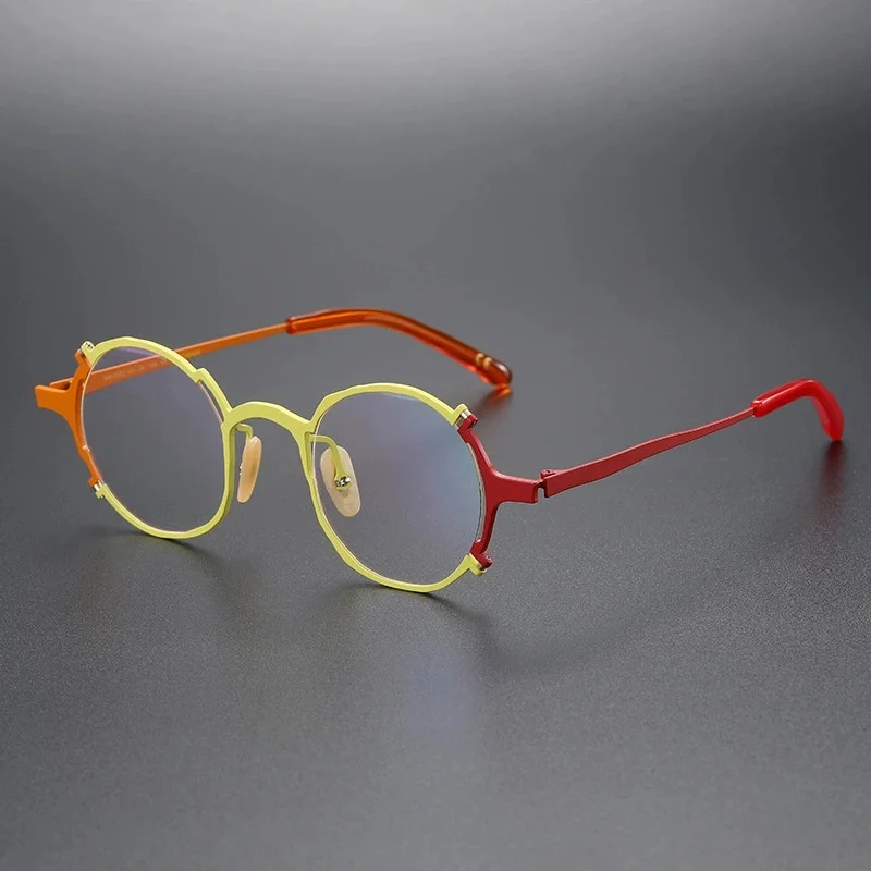 

Belight Optical Japan Asymmetry Design Steam Punk Design Titanium Retro Eyeglasses Frame Prescription Lens MM0083