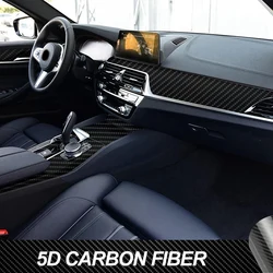 Car Interior Trim Protective Film Decoration 5D Carbon Fiber Vinyl Sticker for-BMW 5 Series G30 G31 2017-2020 LHD