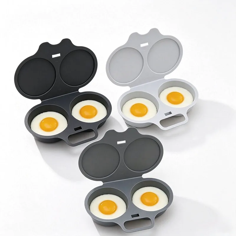3 pcs Microwave Egg Poacher Reusable Food-Grade Microwave Eggs Cooker Nonstick Poached Egg Maker with Lid Kitchen Gadgets