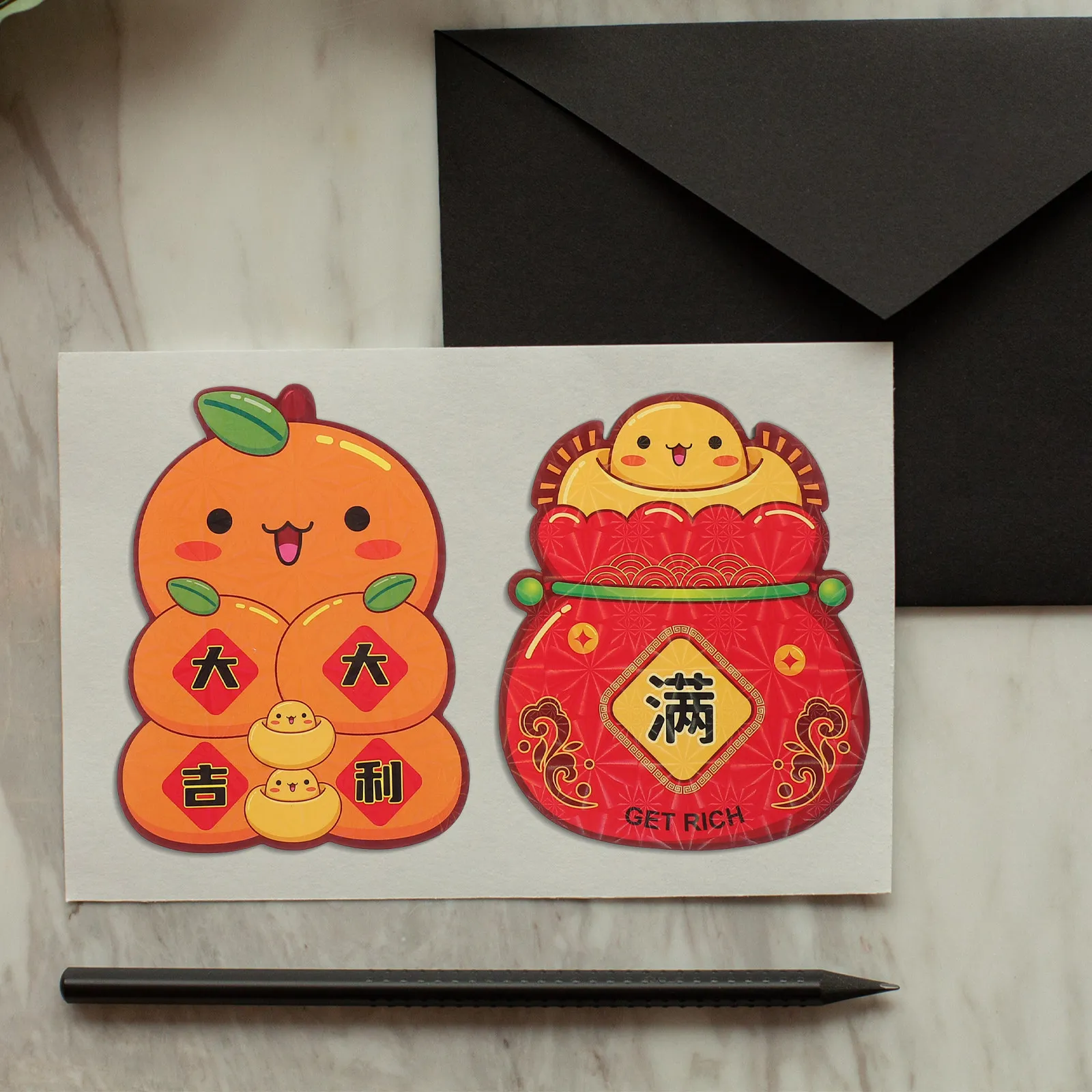 

6Pcs Laser Colorful Red Envelopes Year of The Snake Cute Cartoon Red Money Pocket for Chinese New Year Lucky Money Holder