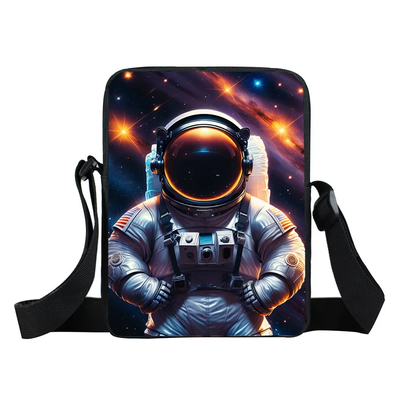 New crossbody bag casual simple portable shoulder bag cartoon astronaut travel bag elementary school student storage bags