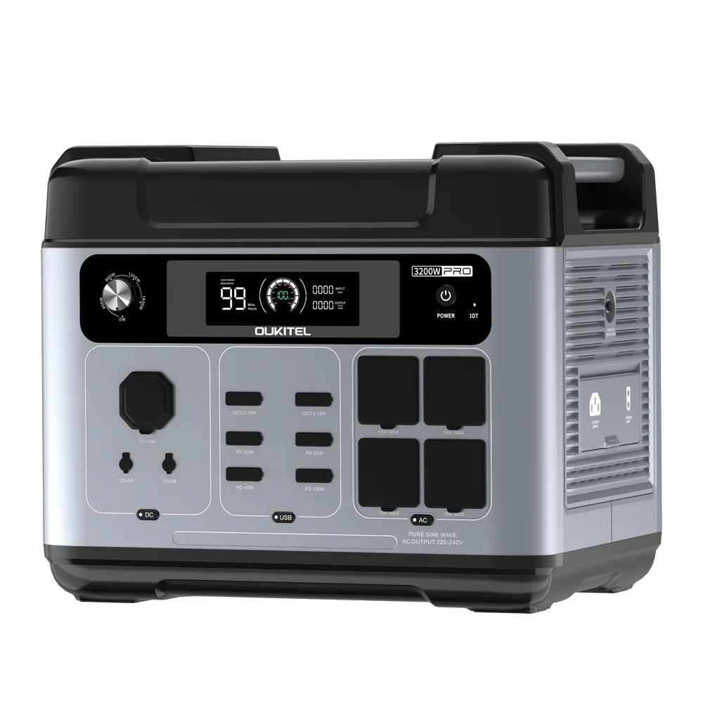 OUKITEL P2001E Pro Draagbare Powerstation 3200W Uitgangsvermogen 2048Wh LiFePO4 Familie Outdoor Camping Reservevoeding Mobiele Stroomvoorziening