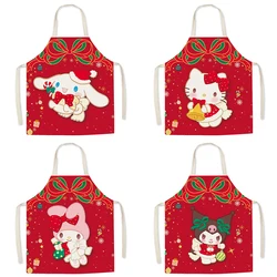 Christmas Sanrio apron ‌‌ Cinnamon Dog Kuromi Hello Kitty print apron Restaurant waiter chef apron Children's bib anti-fouling