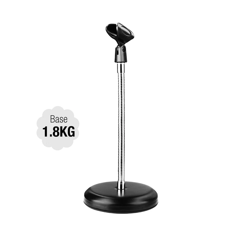 Yinyu MS028 Heavy Duty Steel Microphone Stand Base with Rubber Ring Foldable 5/8