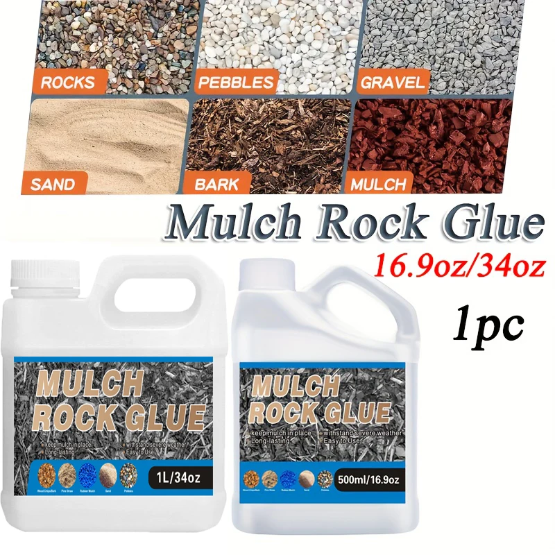 16.9/34oz Quick-Drying Mulch Rock Glue Keep Mulch In Place Long-lasting Garden Patio Adhesive For Concrete Pebbles Pine Straw