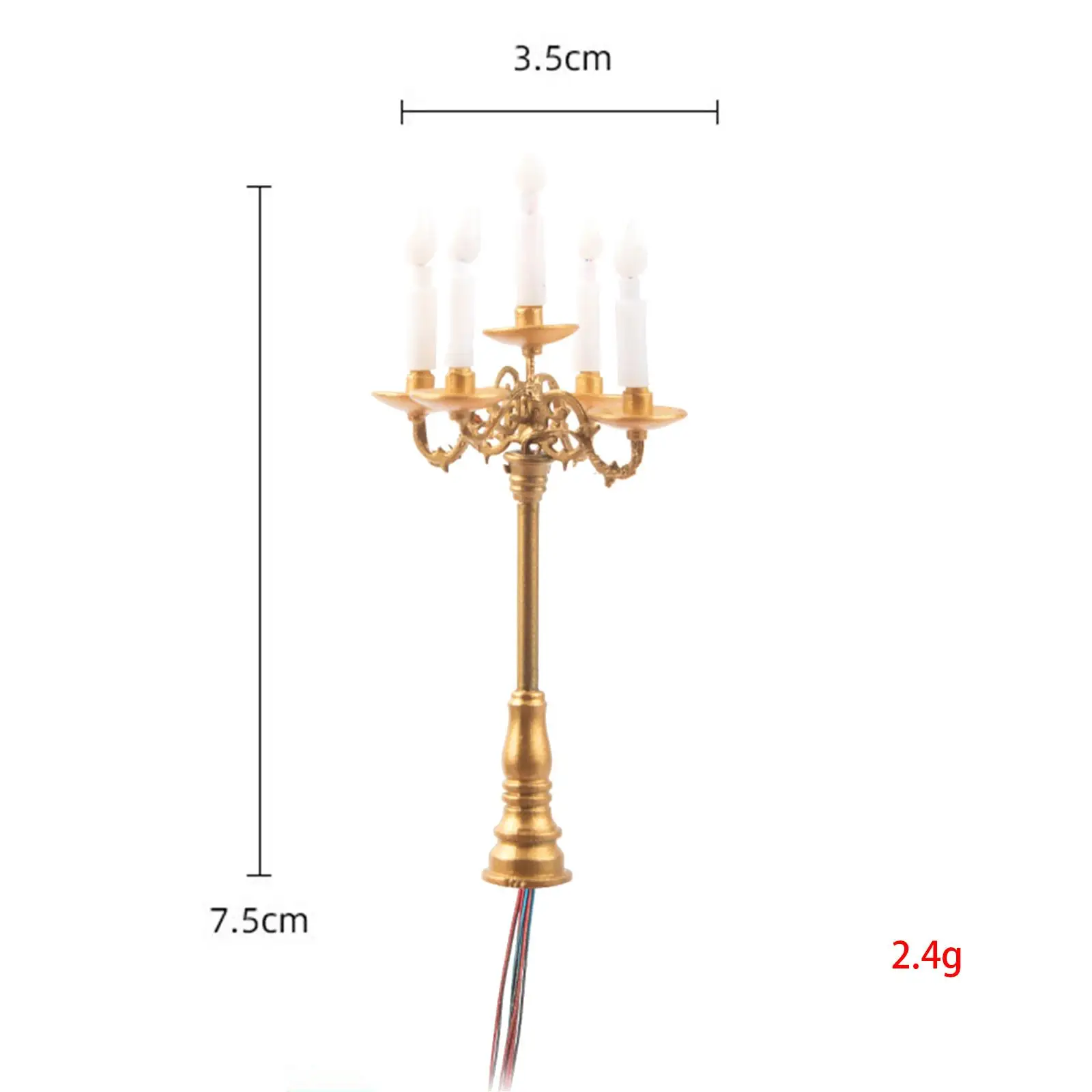 Casa de muñecas LED vela luz casa de muñecas candelabro 1/87 modelo candelabro lámpara para