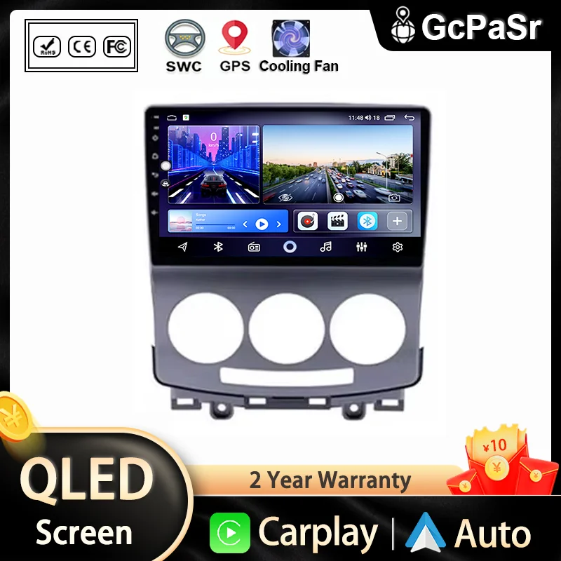 

Autoradio Android For Mazda 5 2005 2006 2007 2008 - 2010 Carplay Navigazione Car Multimedi Head Unit Screen DVD GPS No 2Din DVD