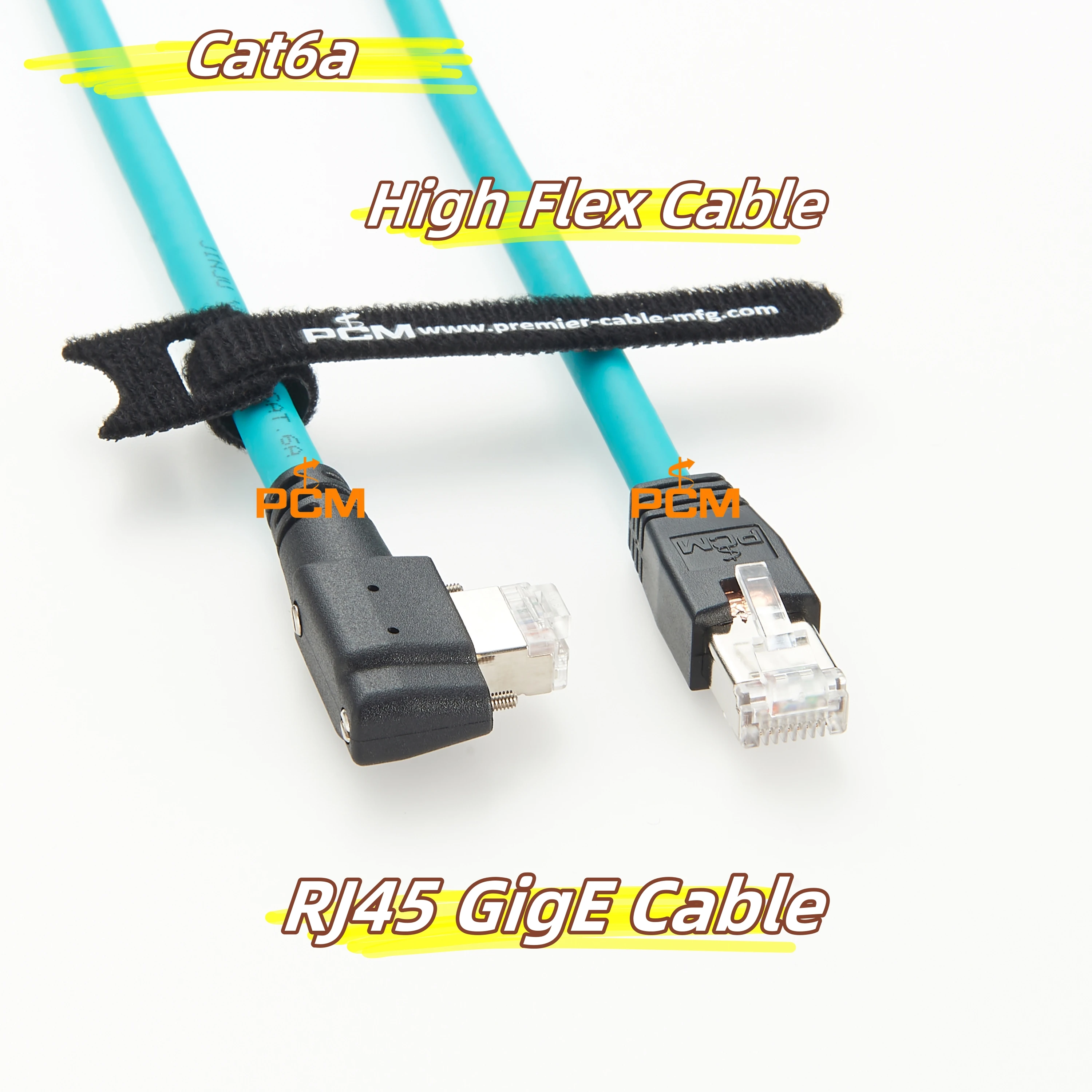 Screw Lock RJ45 Right Angle Extension High Flex Cable for PROFINET Ethernet LAN Machine Vision Smart Camera CCD GigE 5GigE Zebra