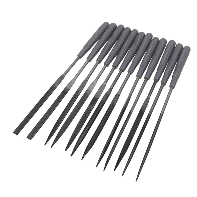 Polished Small Needle File Set, Jewelry Carving Craft, Woodworking, Metal Glass Stone, 12 Pcs