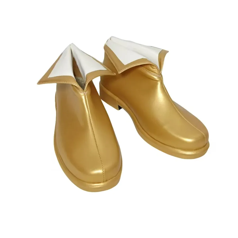 الذهبي أنيمي الأمير فارس تأثيري أحذية للأطفال البالغين هالوين كرنفال حزب تفضل اللباس الملحقات شقة