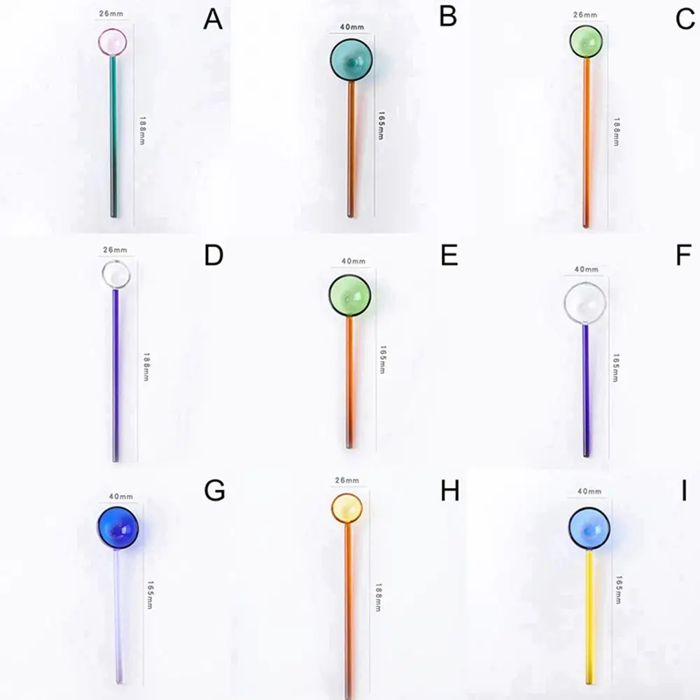 Round Rod Colored Transparent Dessert Coffee Scoop Kitchen Gadgets Stirrer Tableware Stirring Spoons Spoon