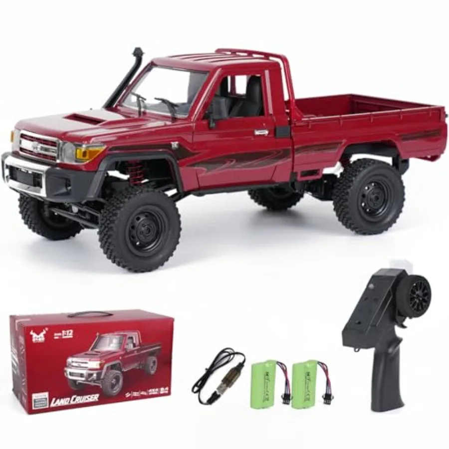 

MN-82 RC Rock Crawler Car 1/12 Scale Pickup Truck 2.4GHz 4WD Off-Road Remote Control Truck with 2-Speed Modes 2×1200mAh Batter