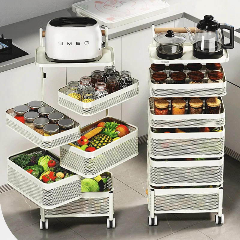 Rotating Salon Trolley Multi-layer Storage Salon Trolley Ultra-narrow Gap Commercial Furniture Carrello Parrucchiere ZY40TC