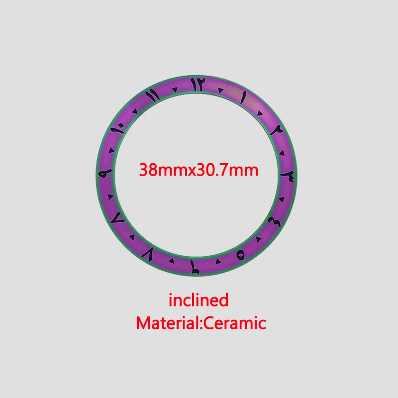 Арабские часы, керамическая вставка безеля, подходит для SKX007 SKX009, чехлы для часов SKX171, чехлы для часов 38 мм x 30,7 мм, керамический безель, вставка, кольцо