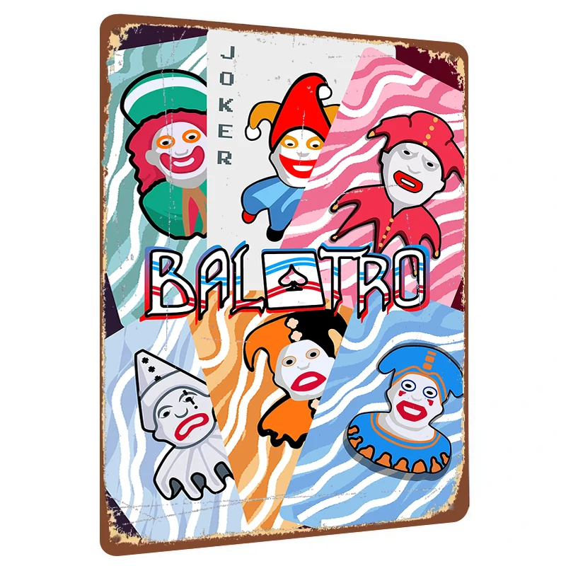 Balatro Joker Character Metal Wall Art Gaming Decor for Bedroom Living Room Home Decoration