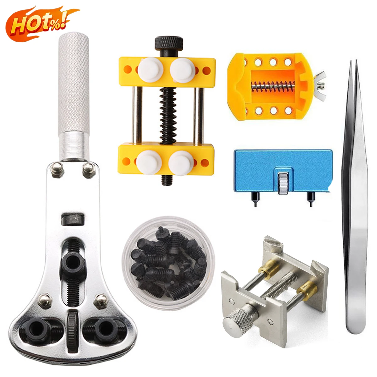 3 Claw Watch Case Opener Back Remover Wrench Repair Tool Part Maintenance Kit Bottom Cover Rear Replace Battery Movement Holder