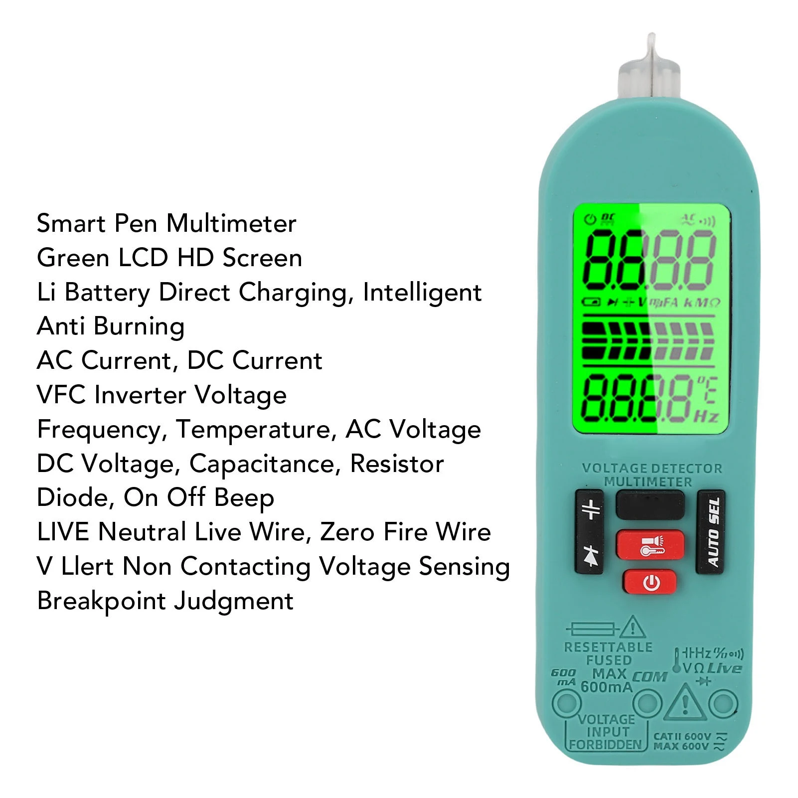 Volt Ohm Amp Meter Automatic Manual Function Switching Accurate Multifunctional Digital Multimeter for Electrician Maintenance