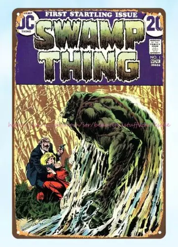 plaque dorm  room metal wall decor Swamp Thing Comic 1972 metal tin sign