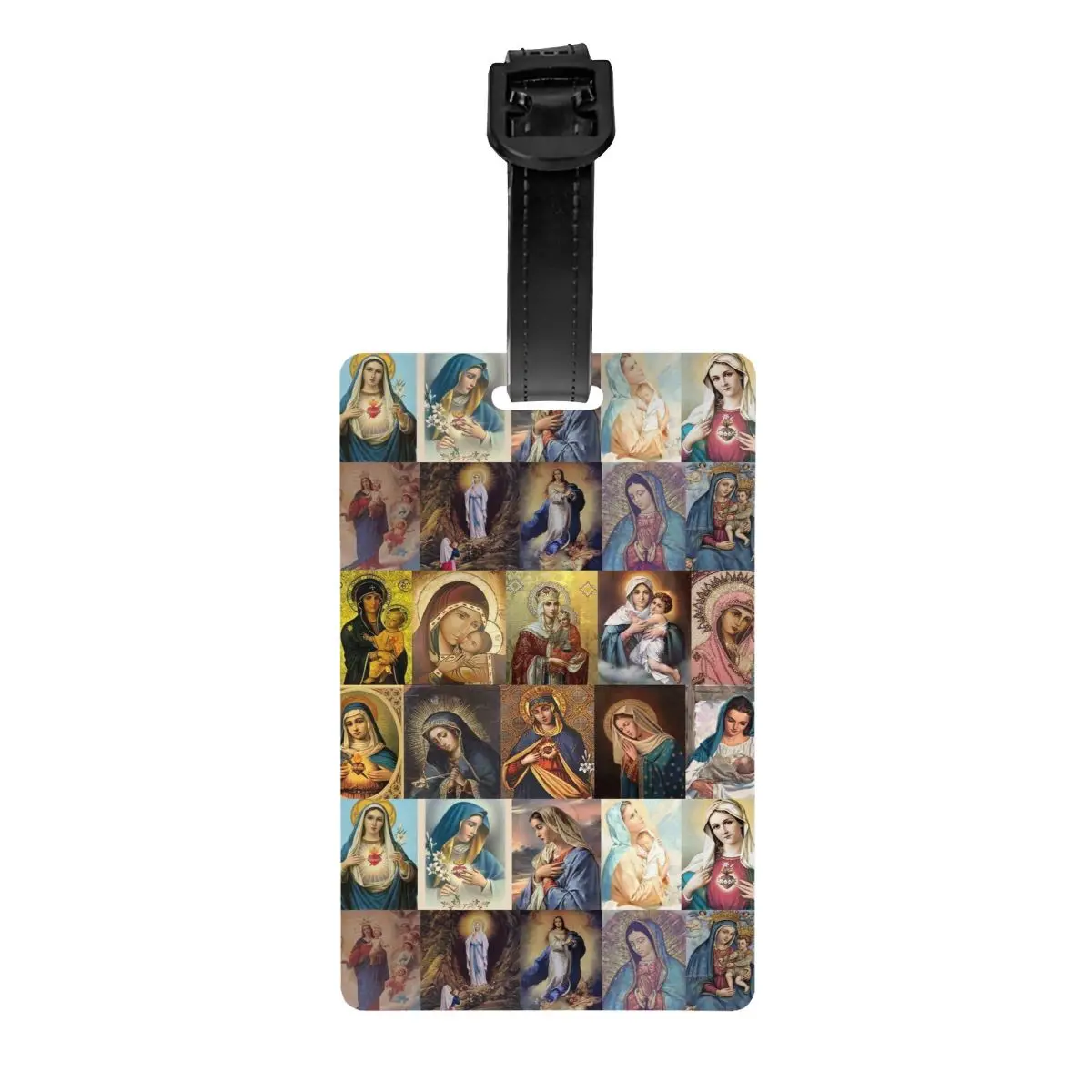 Custom Virgin Mary Luggage Tag Privacy Protection Catholic Christian Baggage Tags Travel Bag Labels Suitcase