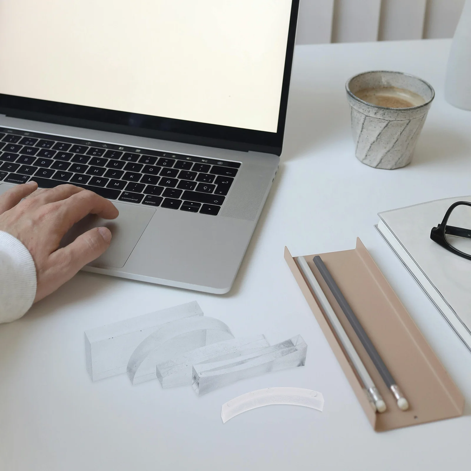 

5pcs Optical Set Middle School Convex Lens Acrylic Magnifying Physics Optics Physics Lens Experiment Set Lab Teaching Supplies