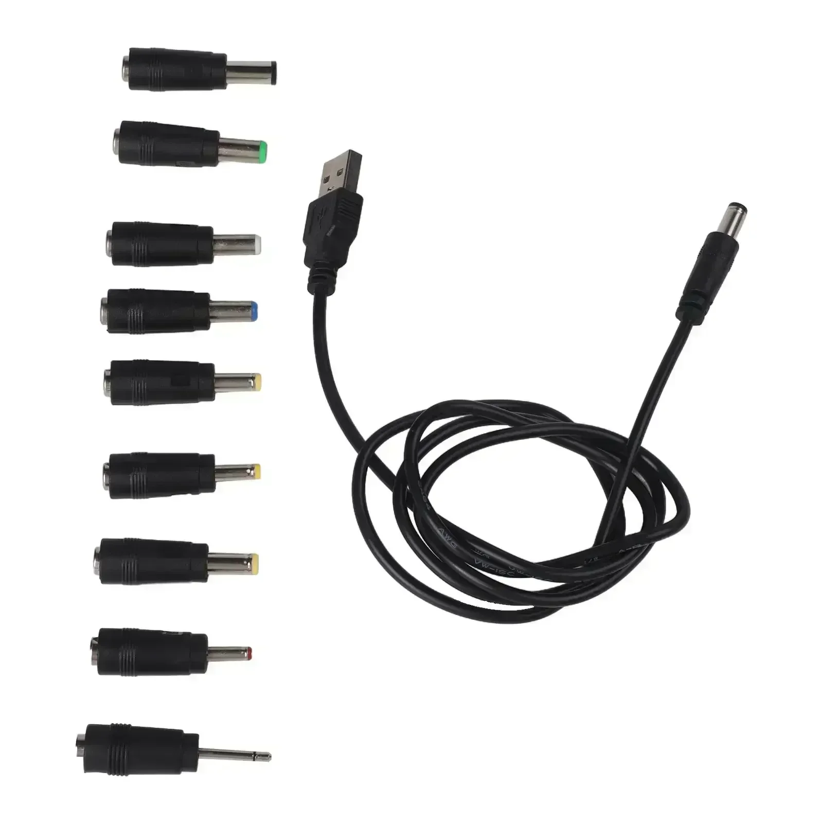 

DC Output Cable Charging Cable 2000mA Output 3.3ft Length Compact Design Hassle-Free Setup Interchangeable Connectors