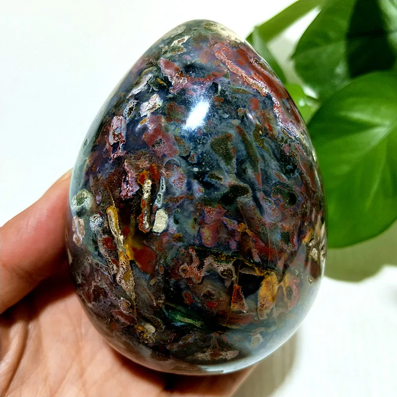 

Natural Stones Beautiful Ocean Jasper Egg Shape Stones Magic Meditation Healing Energy Feng Shui Crystals Room Decor