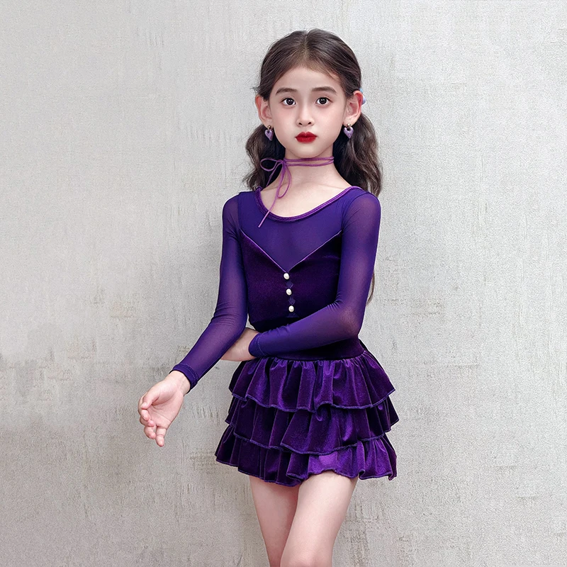 ルンバ タンゴ ラテンダンス衣装 女の子 サンバ サルサ ラテン練習ダンスドレス キッズダンス競技 ボールルームドレス スタンダード