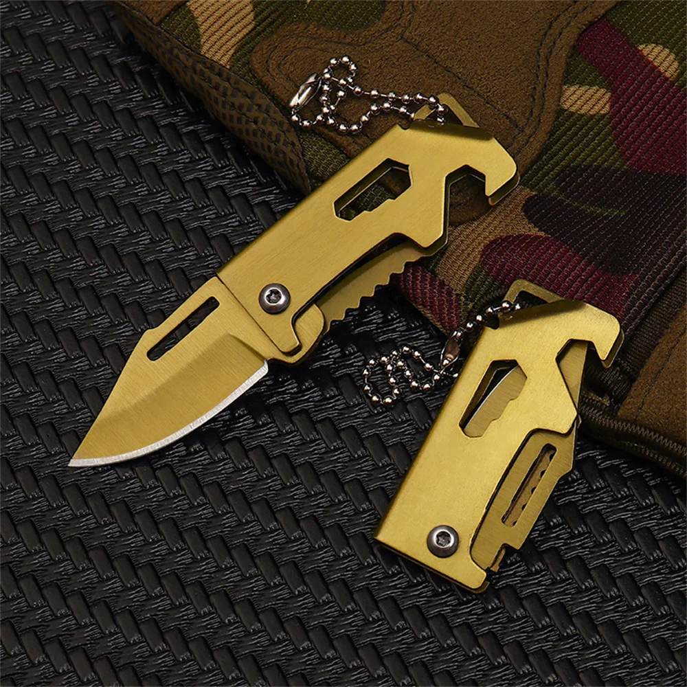 Bottle Opener Sharp Pocket Knife Survival Tool Portable Key Chain Pendant For Hiking Everyday Use Gift For Men
