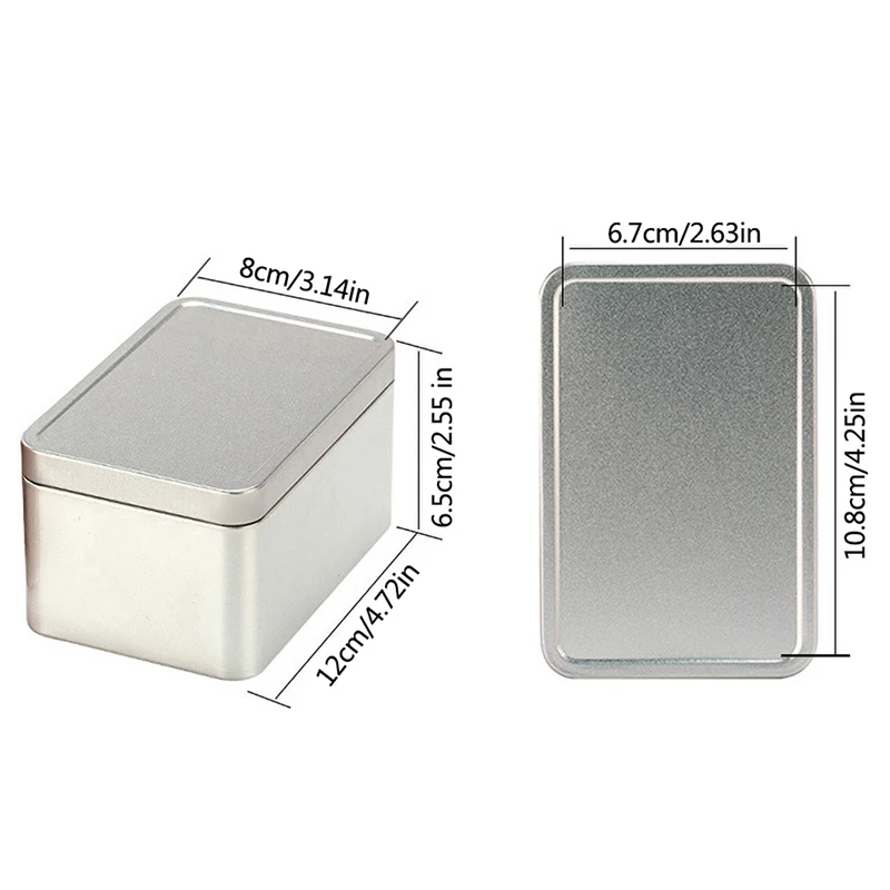 Frosted Tea Tins Tinplate Box Rectangle Sealed Cans Candy Sugar Cookies Container Home Organizer