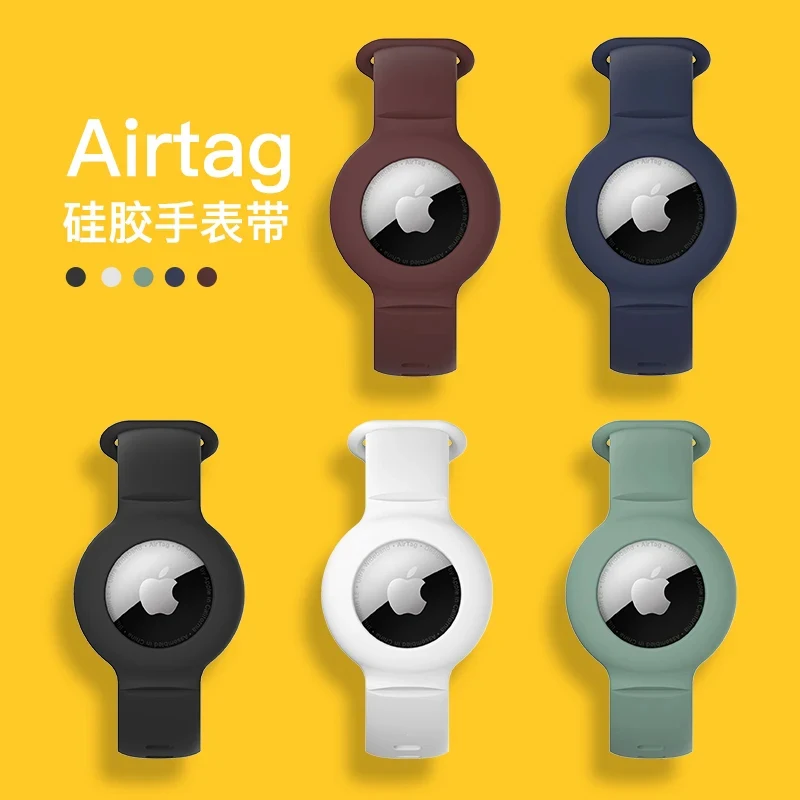 Cover for Apple AirTag Soft Silicone Strap Air Tag Anti-lost Bracelet Protective Case Shell children Tracker Locator Watch Band