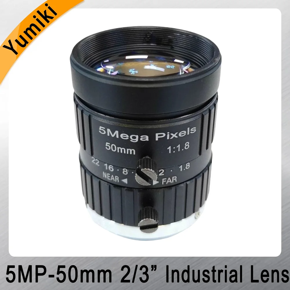 

5MP Industrial Camera Lens 50mm Machine Vision C Interface 2/3 Inch Fixed Focus Manual Aperture FA Lens