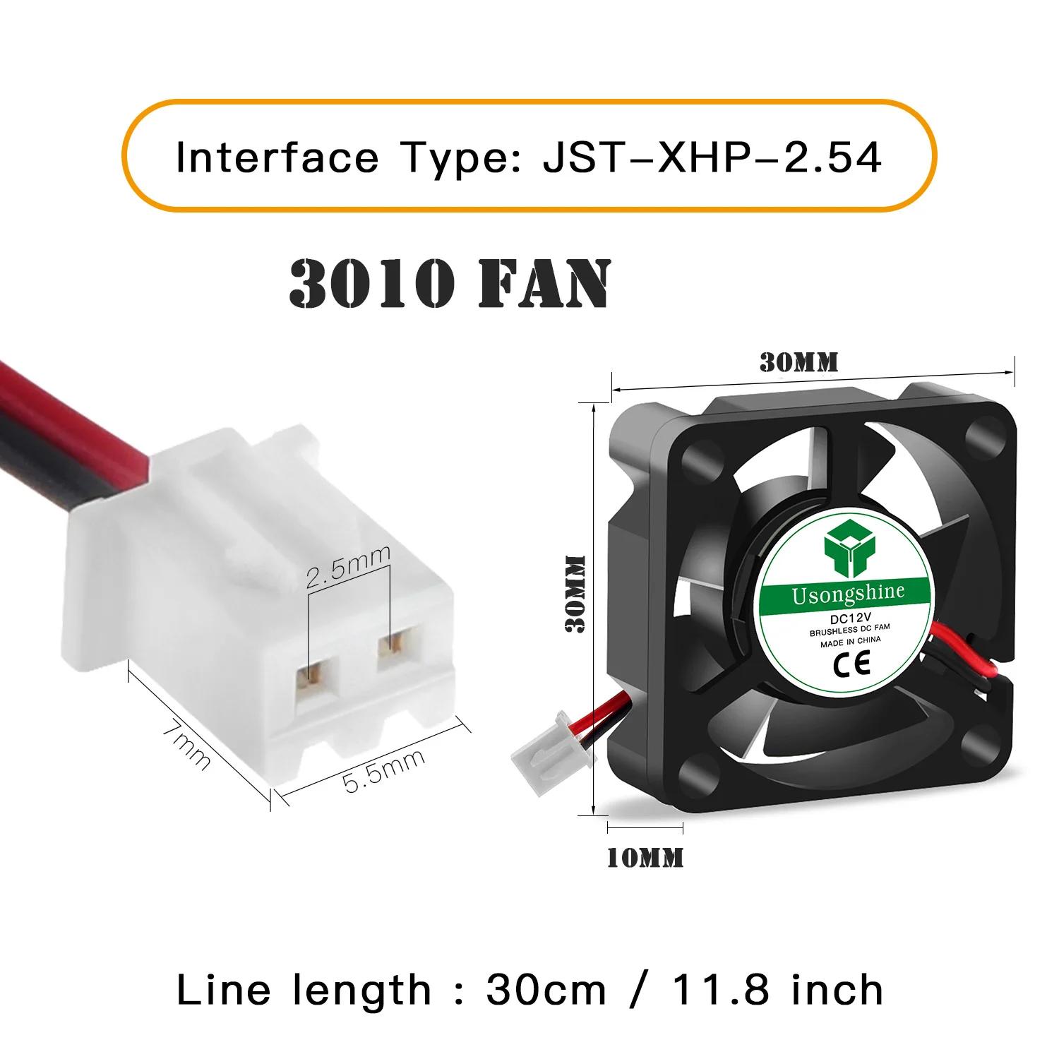 30x30x10mm 3010 Mini DC Cooling Fan Multi Voltage 5V 12V 24V 2Pin Small Cooler For J-Head Hotend Reprap DIY 3D Printer