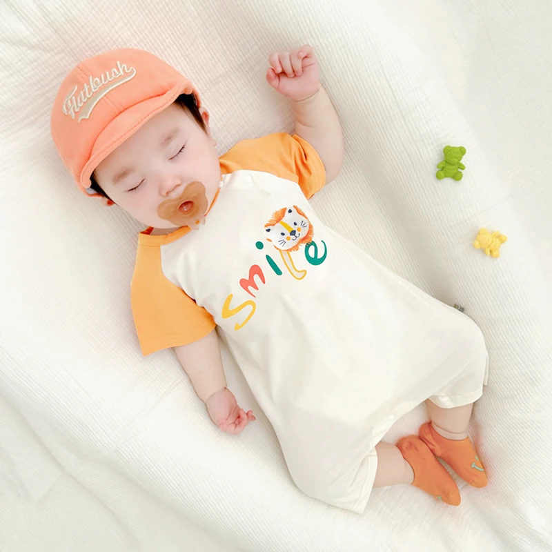 Baby summer clothes, newborn clothes, male and female baby onesies, full moon and 100 days, super cute clothes, summer thin craw