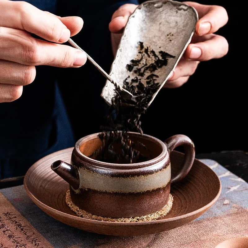 140ml Retro Kiln Water Fired Teapot Kiln Change Retro Ceramic Han Wa Teapot Kungfu Tea Brewing Tea Maker Tea Ceremony