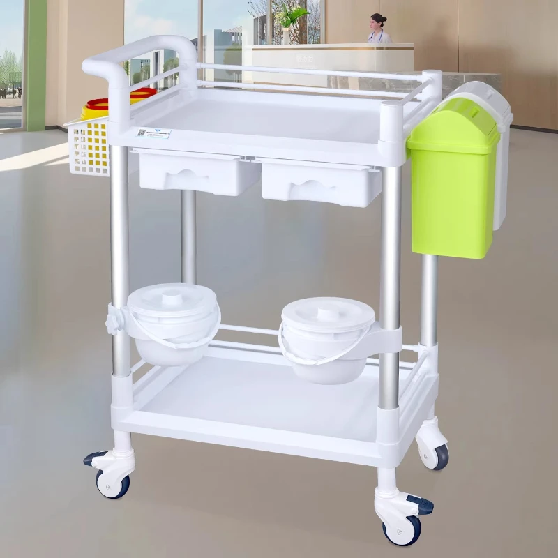 

Medical Utility Cart, Multi-Tier Aluminum Trolley for Emergency Room, ABS Medical Aesthetic Instrument Storage Rack