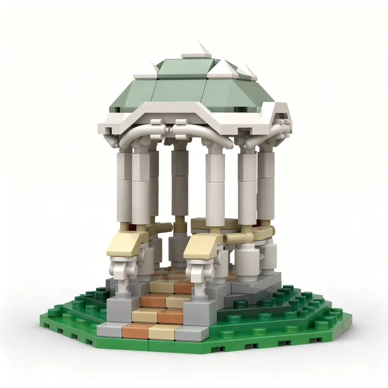 252pcs MOC Botanical Pavillon City Model Building Blocks Construction DIY Creative Christmas Gift Idea Toys Education Brick