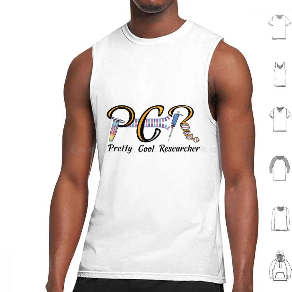 Pcr-Pretty Cool With Pipette Dna And Pcr Vial Tank Tops Vest Sleeveless Pipette Pcr Dna Polymerase Chain Reaction Science