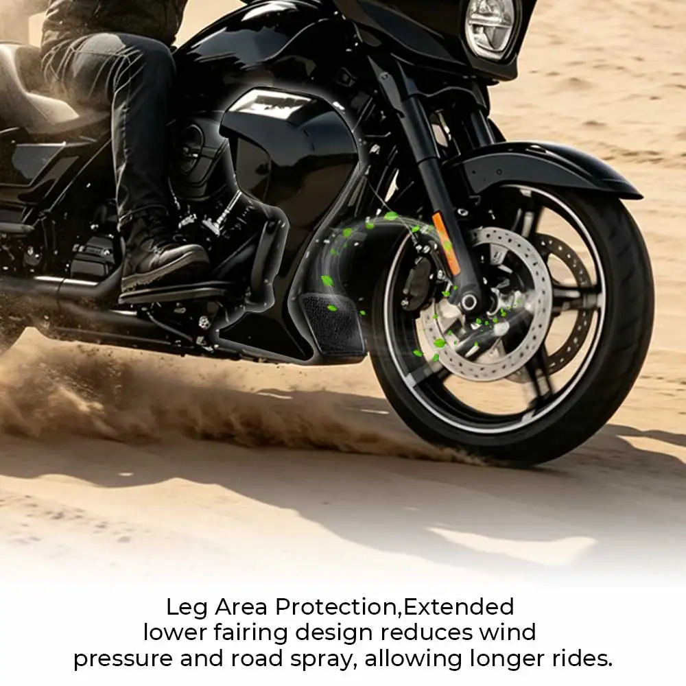 Motorcycle Front Fairing Spoiler Lowers+Engine Guard Spoilers Crash Bar ABS Plastic Iron For Harley Street Glide FLHX 2024-2026