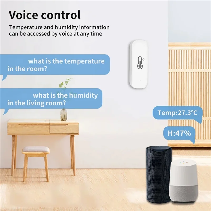 JABS-Wi-Fi датчик температуры и влажности с поддержкой Wi-Fi, комнатный термометр и монитор гигрометра работает для дома Smart Life