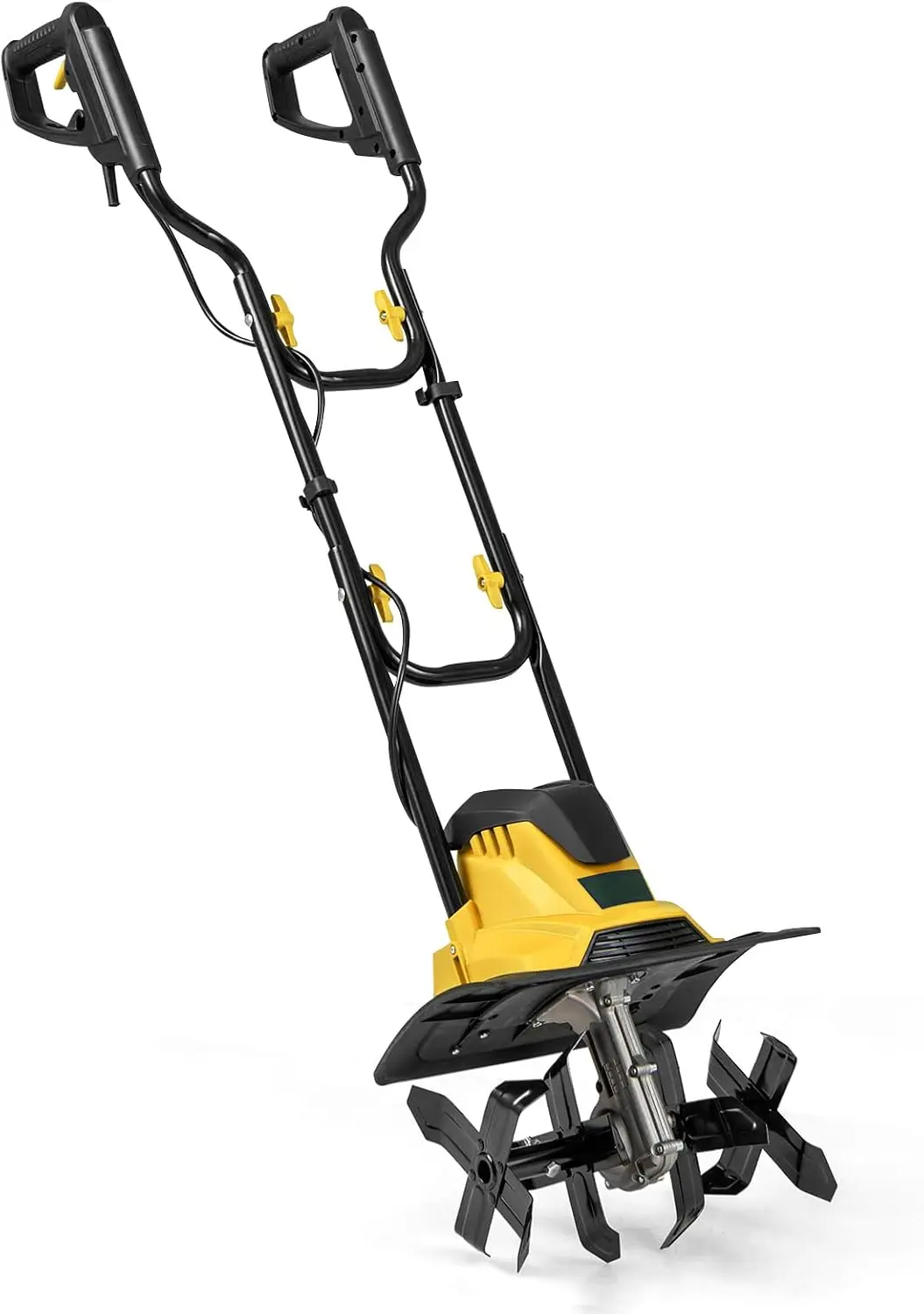 Electric Garden Tiller Cultivator, 10 Amp Corded Rototiller with Foldable Design, 14 Inch Tilling Width, 9 Inch Working Depth, Safety Lock, Soil Digging Machine for Lawn & Garden