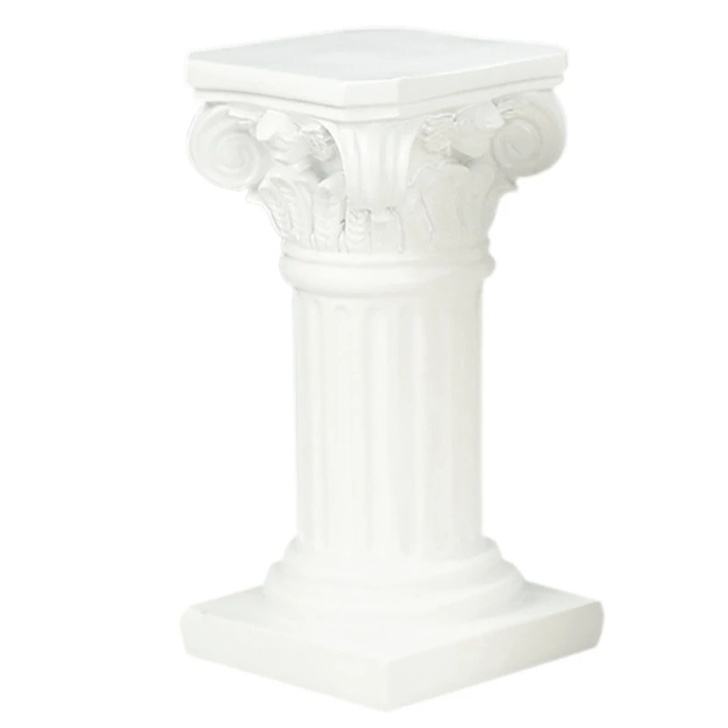 

2X White Roman Pillar Resin Sculpture Column Decor Roman Pillar Statues Home Living Room Crafts Furnishings