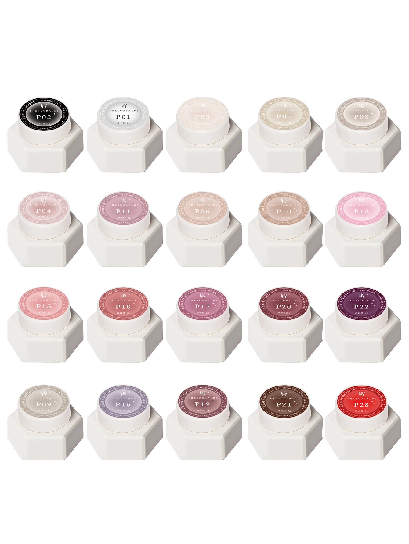 FRESCOBALDI 20-farbiger, aufpinselbarer, hochpigmentierter, halbfester Gel-Nagellack, geeignet für Salon- und Heimgebrauch, für alle Jahreszeiten. – Detail 10