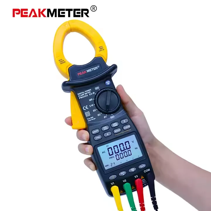 MS2203 9999 Counts Auto-range 3 Phase True RMS Clamp on Power Meter MS2203 with RS232 Interface