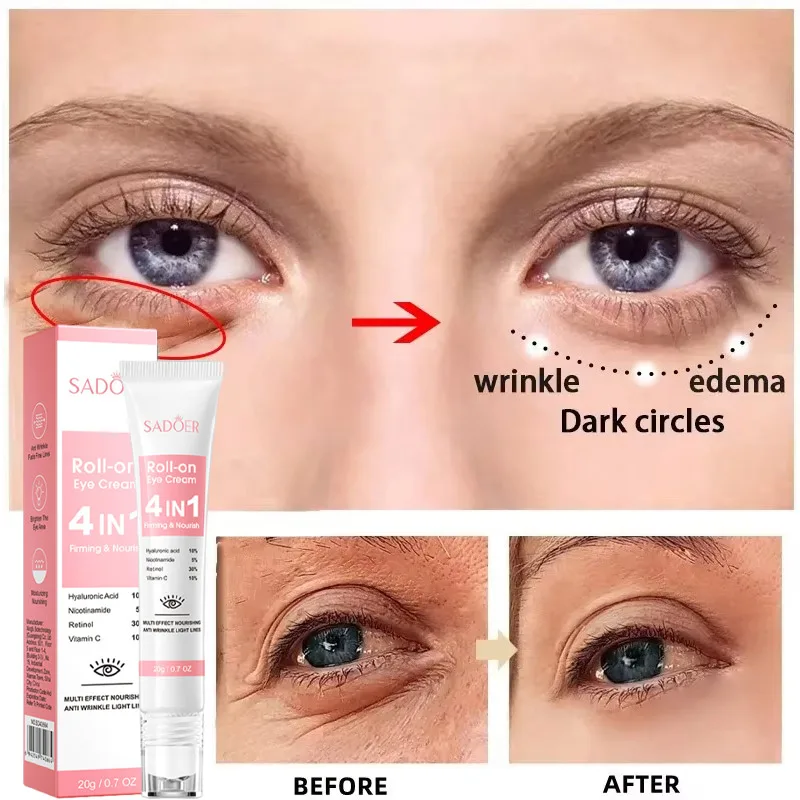 Bead Eye Cream Instant Eye Bag Removal Collagen Anti-Wrinkle Fade Fine Lines Firming Skin Anti Dark Circle Brighten Eye Care