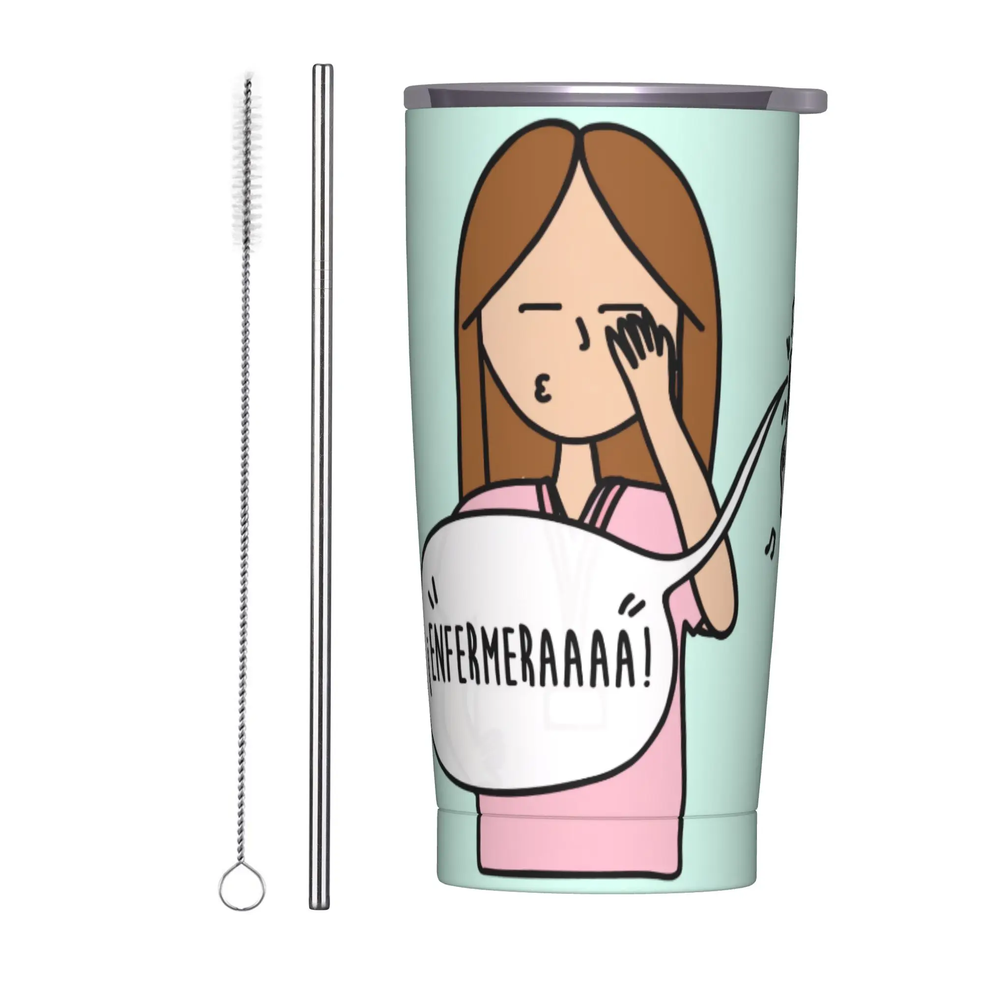 

Термокружка для медработников (врачей, медсестер) с двойными стенками, вакуумной изоляцией, 20 унций, с защитой от проливания, для кофе