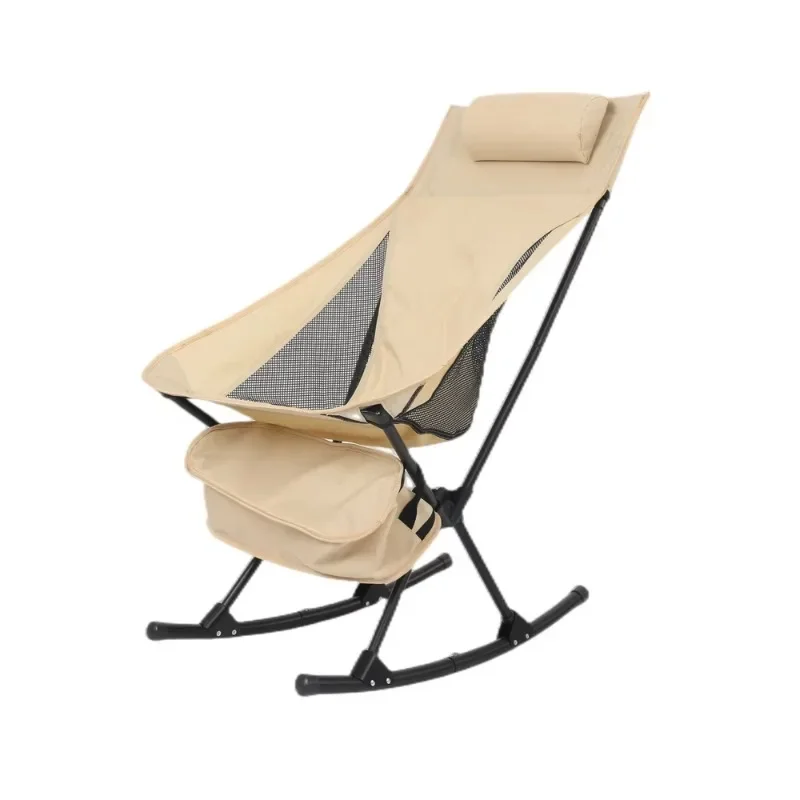 Custom Outdoor Portable Ultra Light Foldable Oxford Cloth Reclining Moon Travel Folding Chair